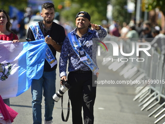 A general view of the 48th Queens Hispanic Parade 2024 marches down 37th Avenue, from 69th Street to 86th Street, through Jackson Heights, Q...