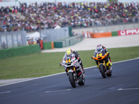 Aron Canet of Spain and Fantic Racing rides on track during the race of the MotoGP of Emilia Romagna at Misano World Circuit in Misano Adria...