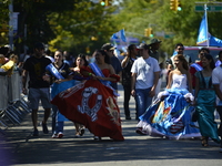 A general view of the 48th Queens Hispanic Parade 2024 marches down 37th Avenue, from 69th Street to 86th Street, through Jackson Heights, Q...