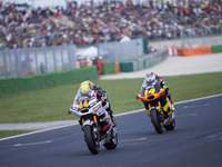 Aron Canet of Spain and Fantic Racing rides on track during the race of the MotoGP of Emilia Romagna at Misano World Circuit in Misano Adria...