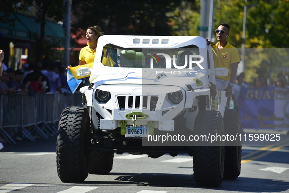 A general view of the 48th Queens Hispanic Parade 2024 marches down 37th Avenue, from 69th Street to 86th Street, through Jackson Heights, Q...