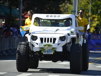 A general view of the 48th Queens Hispanic Parade 2024 marches down 37th Avenue, from 69th Street to 86th Street, through Jackson Heights, Q...