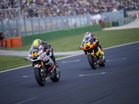 Aron Canet of Spain and Fantic Racing rides on track during the race of the MotoGP of Emilia Romagna at Misano World Circuit in Misano Adria...