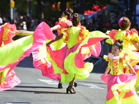 A general view of the 48th Queens Hispanic Parade 2024 marches down 37th Avenue, from 69th Street to 86th Street, through Jackson Heights, Q...