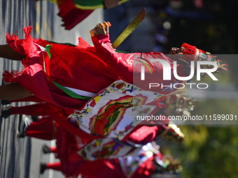 A general view of the 48th Queens Hispanic Parade 2024 marches down 37th Avenue, from 69th Street to 86th Street, through Jackson Heights, Q...