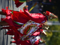 A general view of the 48th Queens Hispanic Parade 2024 marches down 37th Avenue, from 69th Street to 86th Street, through Jackson Heights, Q...