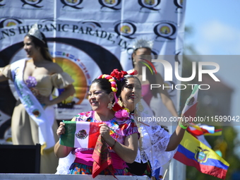 A general view of the 48th Queens Hispanic Parade 2024 marches down 37th Avenue, from 69th Street to 86th Street, through Jackson Heights, Q...