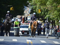 A general view of the 48th Queens Hispanic Parade 2024 marches down 37th Avenue, from 69th Street to 86th Street, through Jackson Heights, Q...