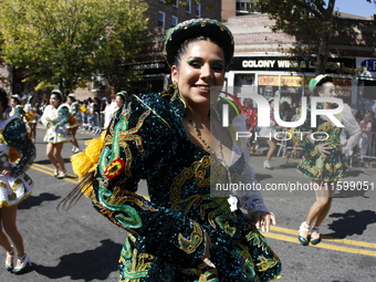 A general view of the 48th Queens Hispanic Parade 2024 marches down 37th Avenue, from 69th Street to 86th Street, through Jackson Heights, Q...