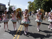 A general view of the 48th Queens Hispanic Parade 2024 marches down 37th Avenue, from 69th Street to 86th Street, through Jackson Heights, Q...