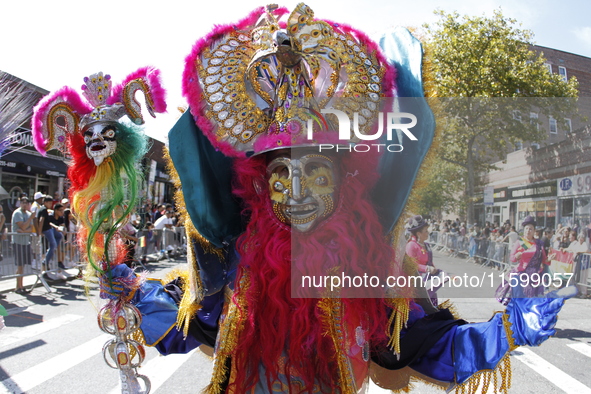 A general view of the 48th Queens Hispanic Parade 2024 marches down 37th Avenue, from 69th Street to 86th Street, through Jackson Heights, Q...