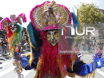 A general view of the 48th Queens Hispanic Parade 2024 marches down 37th Avenue, from 69th Street to 86th Street, through Jackson Heights, Q...