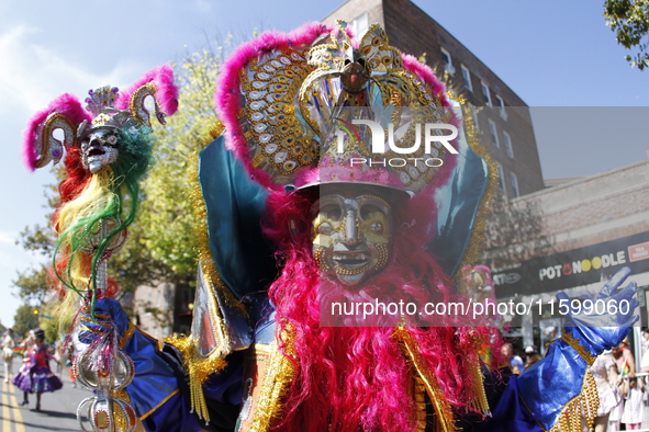 A general view of the 48th Queens Hispanic Parade 2024 marches down 37th Avenue, from 69th Street to 86th Street, through Jackson Heights, Q...