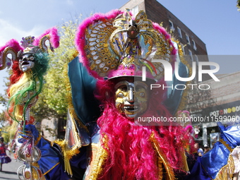 A general view of the 48th Queens Hispanic Parade 2024 marches down 37th Avenue, from 69th Street to 86th Street, through Jackson Heights, Q...