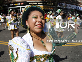 A general view of the 48th Queens Hispanic Parade 2024 marches down 37th Avenue, from 69th Street to 86th Street, through Jackson Heights, Q...