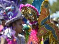 A general view of the 48th Queens Hispanic Parade 2024 marches down 37th Avenue, from 69th Street to 86th Street, through Jackson Heights, Q...