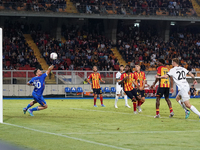 Wladimiro Falcone of US Lecce is in action during the Serie A match between Lecce and Parma in Lecce, Italy, on September 21, 2024. (