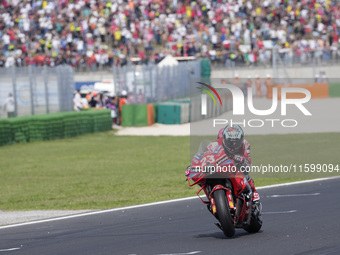 Enea Bastianini of Italy and Ducati Lenovo Team wins the race of the MotoGP of Emilia Romagna at Misano World Circuit in Misano Adriatico, I...