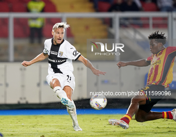 Pontus Almqvist of Parma Calcio is in action during the Serie A match between Lecce and Parma in Lecce, Italy, on September 21, 2024. 