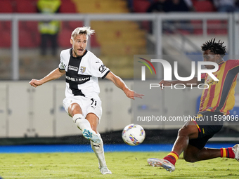 Pontus Almqvist of Parma Calcio is in action during the Serie A match between Lecce and Parma in Lecce, Italy, on September 21, 2024. (