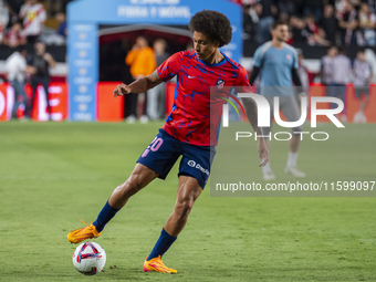 Axel Witsel of Atletico de Madrid warms up during the La Liga EA Sports 2024/25 football match between Rayo Vallecano and Atletico de Madrid...