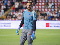 Jan Oblak of Atletico de Madrid warms up during the La Liga EA Sports 2024/25 football match between Rayo Vallecano and Atletico de Madrid a...