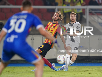 Antoine Hainaut of Parma Calcio is in action during the Serie A match between Lecce and Parma in Lecce, Italy, on September 21, 2024. (