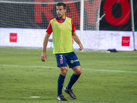 Cesar Azpilicueta of Atletico de Madrid warms up during the La Liga EA Sports 2024/25 football match between Rayo Vallecano and Atletico de...