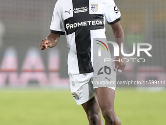 Woyo Coulibaly of Parma Calcio is in action during the Serie A match between Lecce and Parma in Lecce, Italy, on September 21, 2024. (