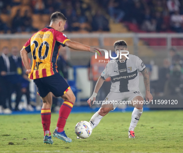 Adrian Bernabe of Parma Calcio is in action during the Serie A match between Lecce and Parma in Lecce, Italy, on September 21, 2024. 