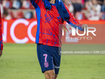 Antoine Griezmann of Atletico de Madrid enters the field during the La Liga EA Sports 2024/25 football match between Rayo Vallecano and Atle...