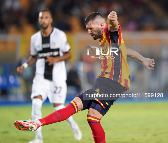 Ante Rebic of US Lecce is in action during the Serie A match between Lecce and Parma in Lecce, Italy, on September 21, 2024. 