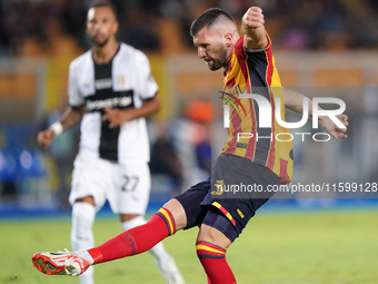 Ante Rebic of US Lecce is in action during the Serie A match between Lecce and Parma in Lecce, Italy, on September 21, 2024. (