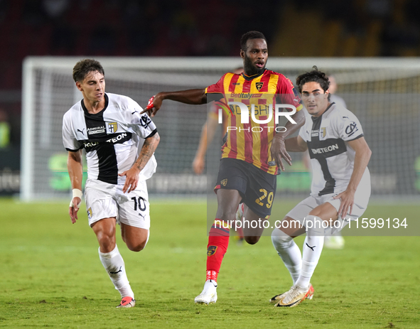 Adrian Bernabe of Parma Calcio is in action during the Serie A match between Lecce and Parma in Lecce, Italy, on September 21, 2024. 