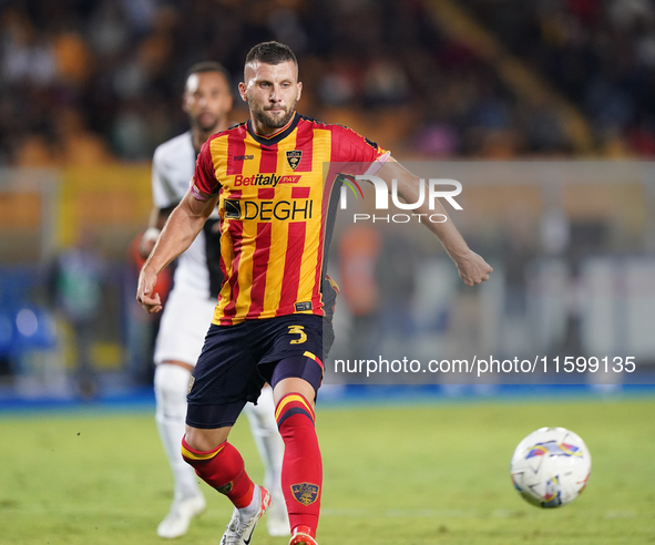 Ante Rebic of US Lecce is in action during the Serie A match between Lecce and Parma in Lecce, Italy, on September 21, 2024. 