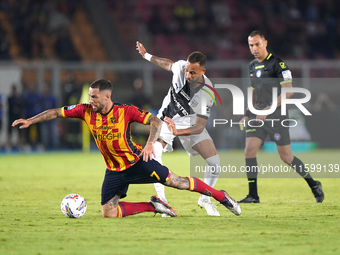 Tete Morente of US Lecce is in action during the Serie A match between Lecce and Parma in Lecce, Italy, on September 21, 2024. (