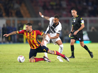 Tete Morente of US Lecce is in action during the Serie A match between Lecce and Parma in Lecce, Italy, on September 21, 2024. (