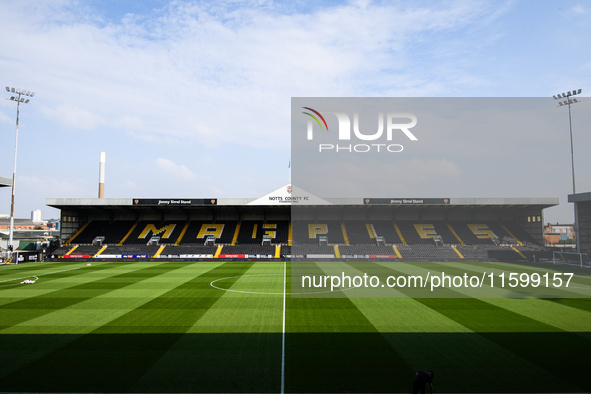 General view inside Meadow Lane, home to Notts County, during the Sky Bet League 2 match between Notts County and Gillingham at Meadow Lane...