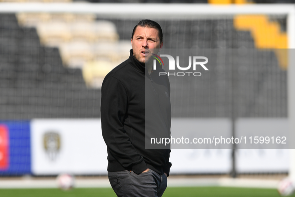 Mark Bonner manages Gillingham during the Sky Bet League 2 match between Notts County and Gillingham at Meadow Lane in Nottingham, England,...