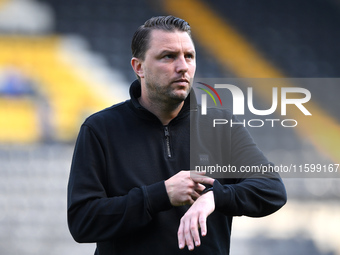 Mark Bonner manages Gillingham during the Sky Bet League 2 match between Notts County and Gillingham at Meadow Lane in Nottingham, England,...