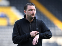 Mark Bonner manages Gillingham during the Sky Bet League 2 match between Notts County and Gillingham at Meadow Lane in Nottingham, England,...