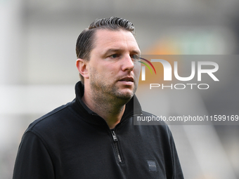 Mark Bonner manages Gillingham during the Sky Bet League 2 match between Notts County and Gillingham at Meadow Lane in Nottingham, England,...