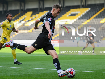 Lewis Macari of Notts County lines up a cross during the Sky Bet League 2 match between Notts County and Gillingham at Meadow Lane in Nottin...