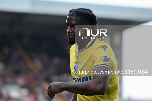 Shadrach Ogie of Gillingham during the Sky Bet League 2 match between Notts County and Gillingham at Meadow Lane in Nottingham, England, on...