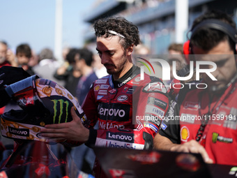 Francesco Bagnaia of Italy and Ducati Lenovo Team looks on prior to the sprint race of the MotoGP of Emilia Romagna at Misano World Circuit...