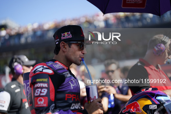 Jorge Martin of Spain and Prima Pramac Racing looks on prior to the sprint race of the MotoGP of Emilia Romagna at Misano World Circuit in M...