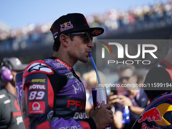 Jorge Martin of Spain and Prima Pramac Racing looks on prior to the sprint race of the MotoGP of Emilia Romagna at Misano World Circuit in M...