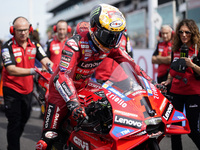 Francesco Bagnaia of Italy and the Ducati Lenovo Team looks on prior to the race of the MotoGP of Emilia Romagna at Misano World Circuit in...