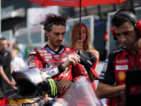 Francesco Bagnaia of Italy and the Ducati Lenovo Team looks on prior to the race of the MotoGP of Emilia Romagna at Misano World Circuit in...