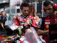 Francesco Bagnaia of Italy and the Ducati Lenovo Team looks on prior to the race of the MotoGP of Emilia Romagna at Misano World Circuit in...